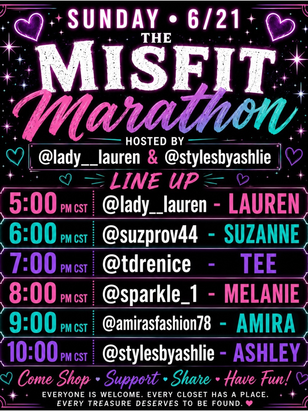 The Misfit Marathon | Every Sunday 5 PM – 10 PM Central